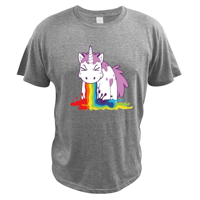 Einhorn T-Shirt Regenbogen Lustig Parodie Hochwertige Baumwolle Weiß Schwarz Tops Cartoon T-Shirt Geschenk EU Größe