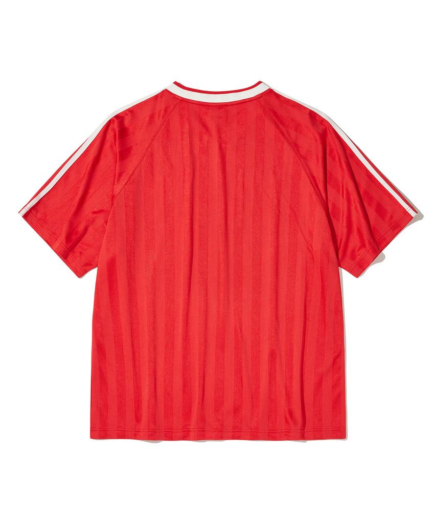 URBANDTYPE Retro Striped Soccer Jersey T-Shirt_Red