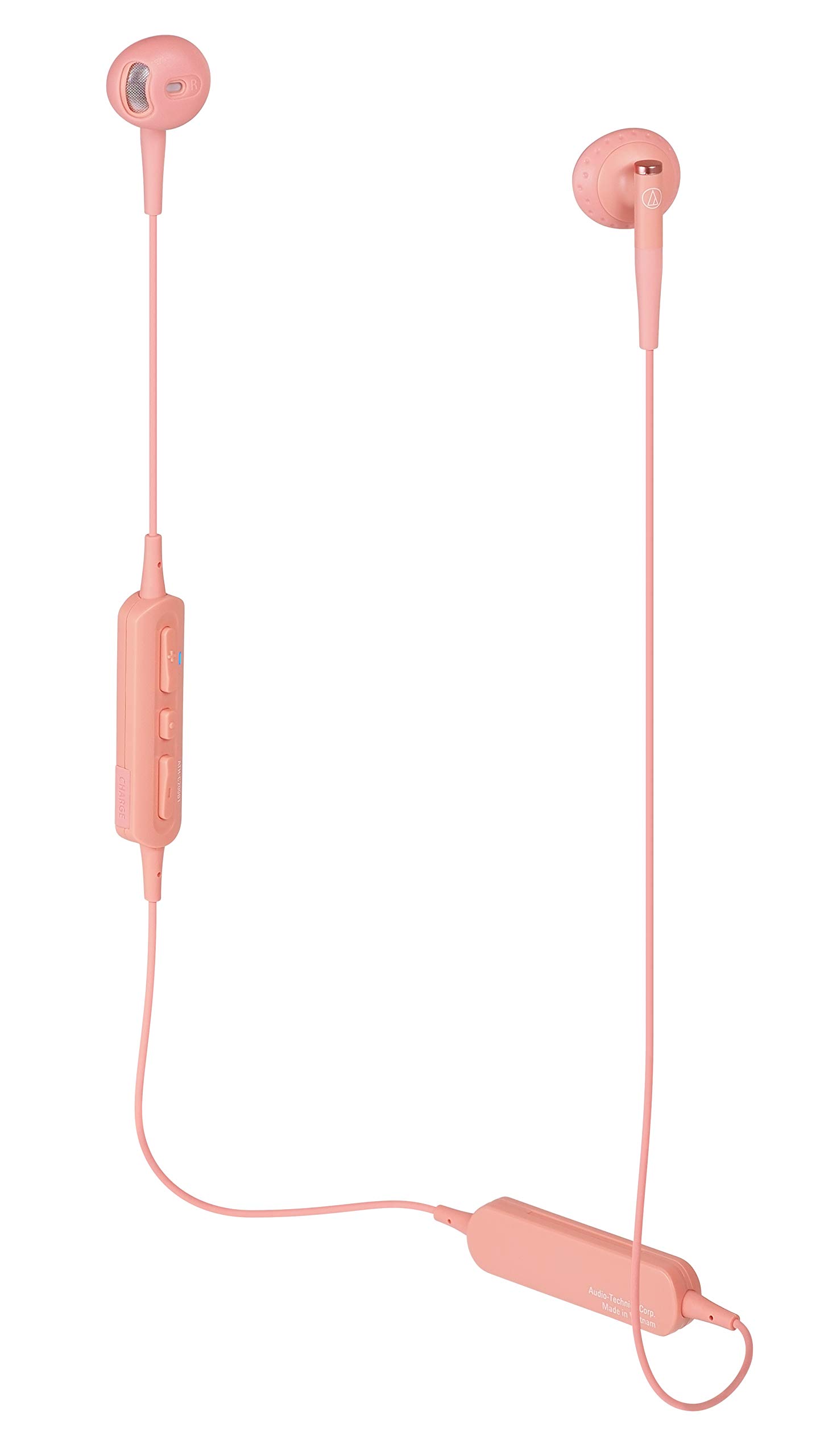 

Audio-Technica Wireless Earphones, Semi-Open Type, Bluetooth, with Remote Control/Microphone, Pink, ATH-C200BT PK