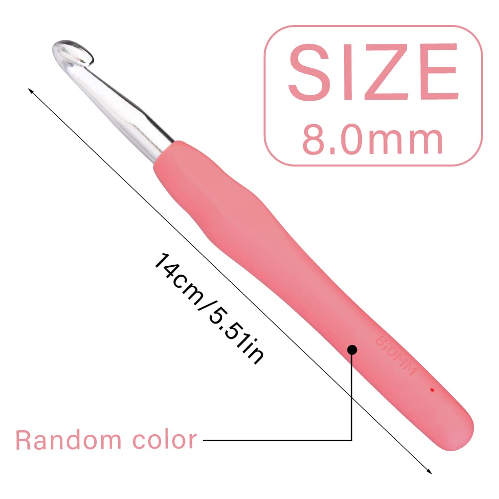 Fenrry 9pcs Knitting Tool  Soft Handle Aluminum Crochet Sweater Needle TPR DIY Craft Scarf Sewing Needles Knitting