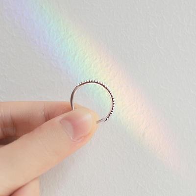 Korejiešu retro sudraba imitācijas sieviešu dimanta gredzens - modernas, vienkāršas rotaslietas