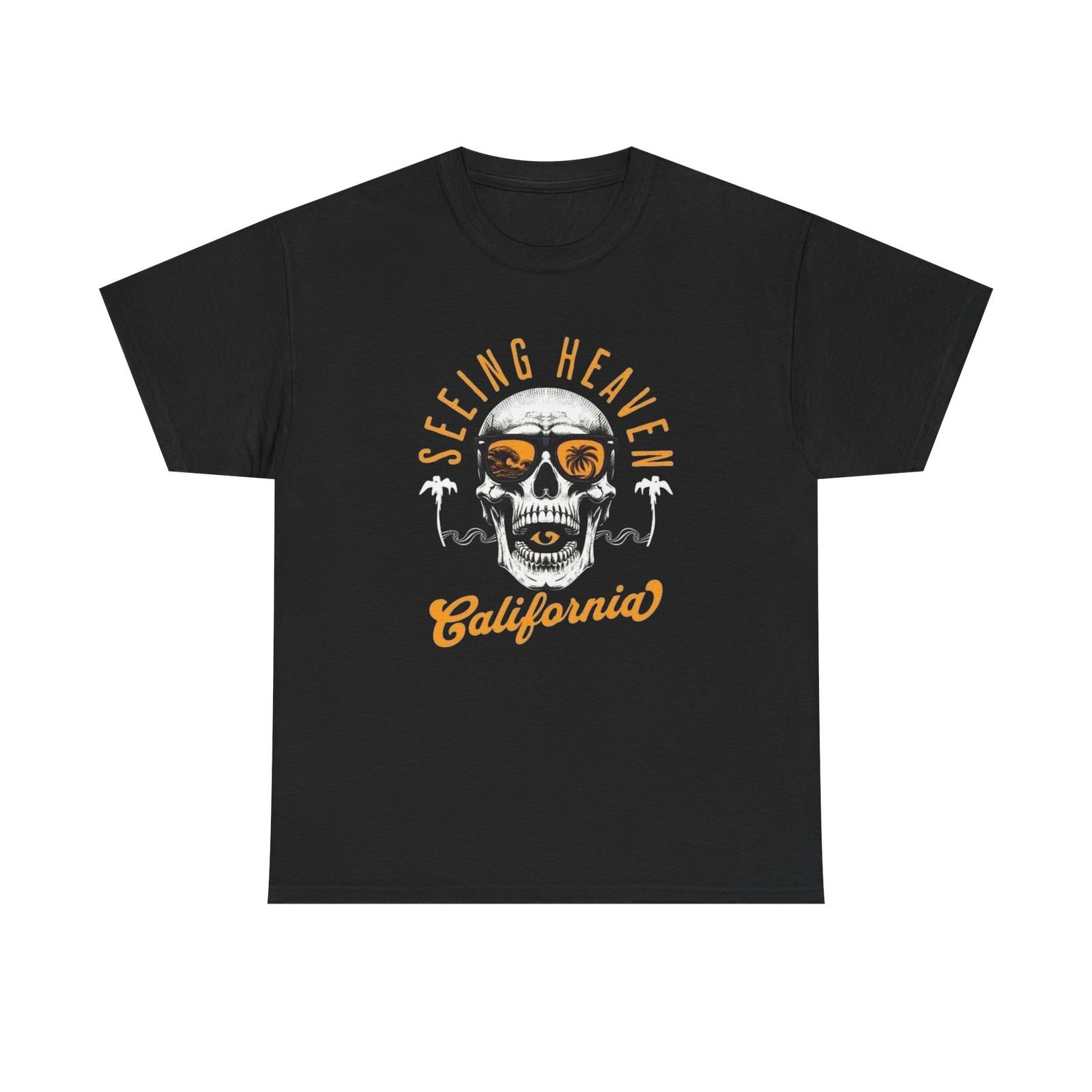 Seeing Heaven California Graphic T Shirt Mens Womens Tees Top Unisex Heavy Cotton Tee Gift New L