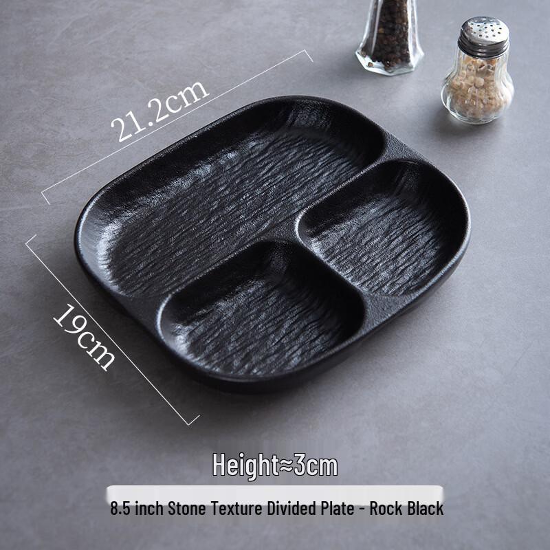 

Ru Han 8.5-inch Square Ceramic 3-Compartment Dinner Plate