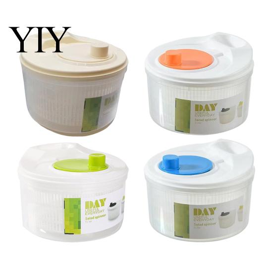 Easy Press Salad Spinner Vegetable Spinner, Manual Quick Drying Fruit Washer, Multi Functional with Home Drainer Slicing Blade Design, Dryer