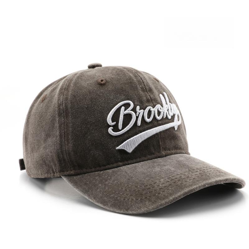 Gorra de béisbol retro vintage de algodón para hombre y mujer, con letras bordadas en mezclilla, de algodón, suave, informal, unisex.