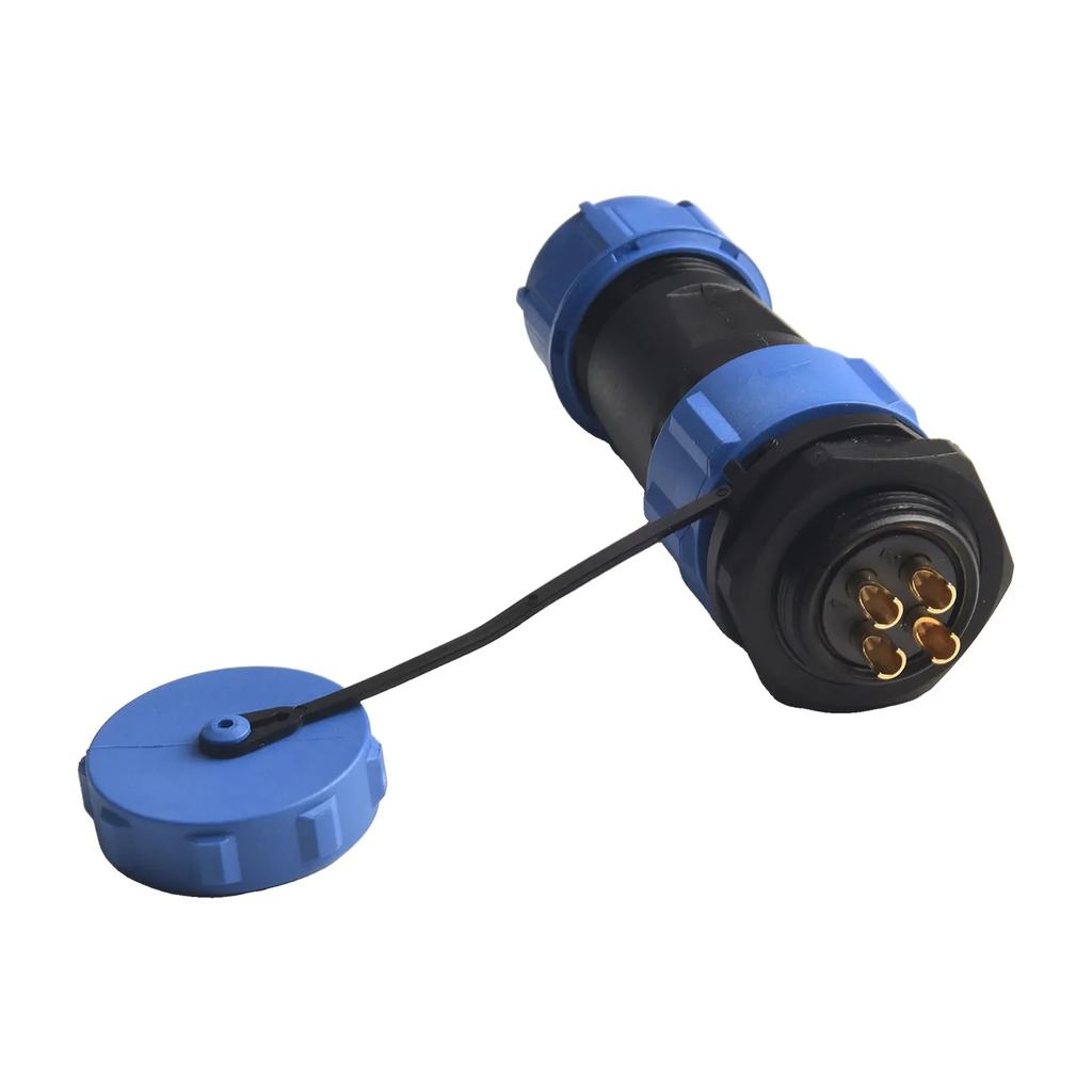 SP21 4Pin Waterproof Aviation Connector Gold-Plated Brass Connector IP67 Protection For Machinery Lighting