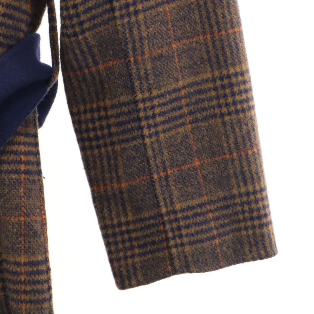 CAST:LISA wool blend check Long coat S Brown Women Used