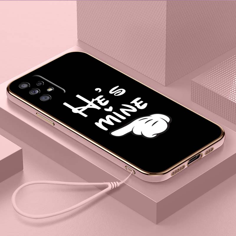 

Роскошный чехол для телефона из ТПУ с ремешком для Samsung Galaxy A04 A05s A13 A14 A24 A54 A34 Note20 S23 Ultra, чехлы A42, дизайн для влюбленных пар, чехол