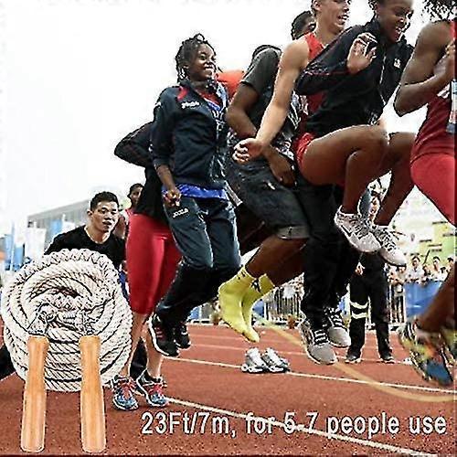 Skipping Rope, 16ft-22.9ft-32ft Long Jump Rope With Wooden Handle For Kids And Adult, Best Team Group Double Dutch Jump Rope For School Sport And Outd
