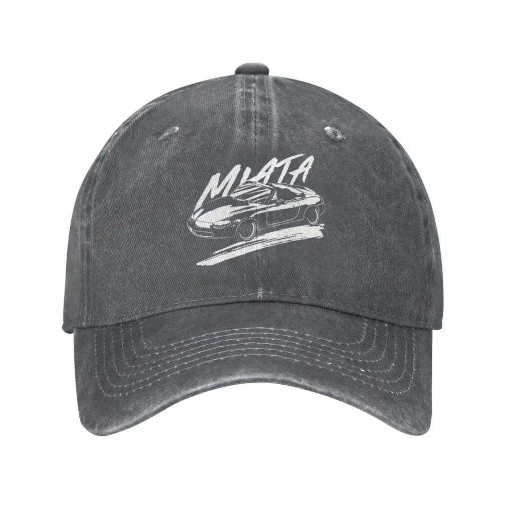 NB Miata Jdm Drift Men Women Baseball Cap Japanese Fast Car Distressed Washed Hats Cap Running Golf Adjustable Fit Sun Cap