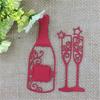 3pcs/set Wine Bottle Cup Metal Cutting Dies Stencil Scrapbooking Photo Album Card Paper Embossing