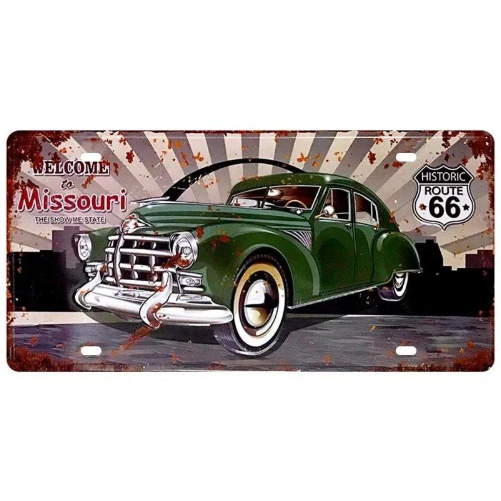 Vintage Pin Up Metal License Plate Sign 15x30cm