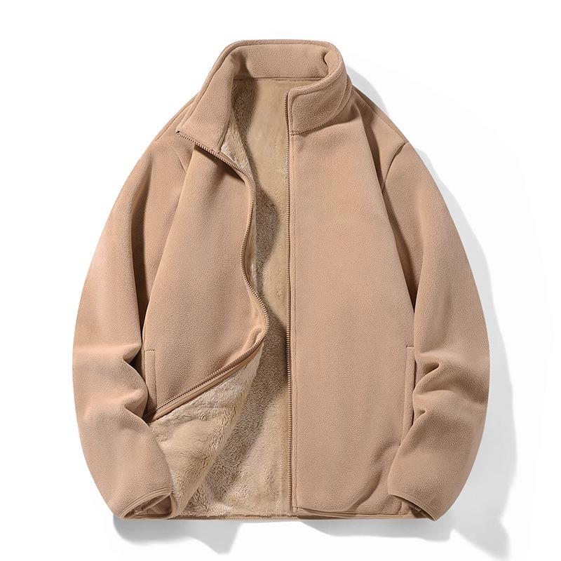 Lamb Fur Thick Coat Men and Women Autumn and Winter Olympic Fleece Jacket Plus Velvet Pink Jacket Lamb Velvet