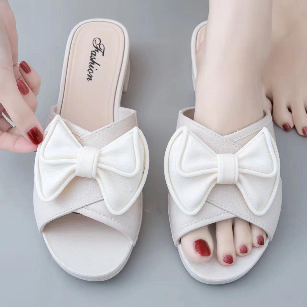 Yuzhihao Summer Women s Bow Low Heel Outdoor Sandals