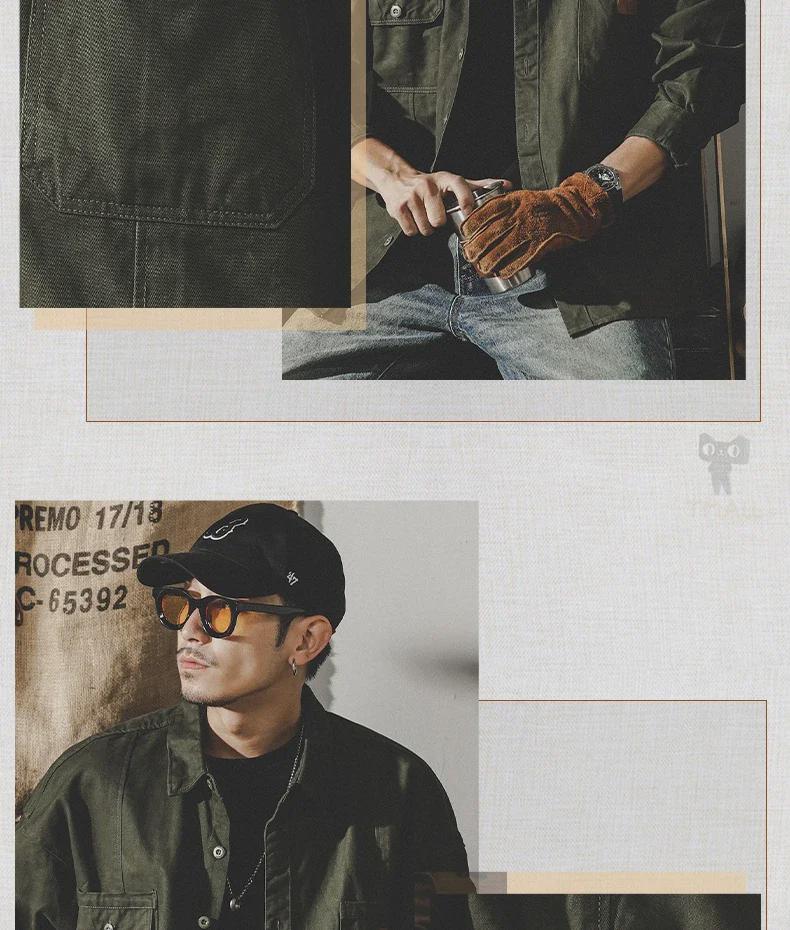 Herren Retro Schweres Arbeitshemd: Langärmige Jagdjacke im Oversize-Schnitt mit Samtfutter, Herbstlicher Coach-Stil.