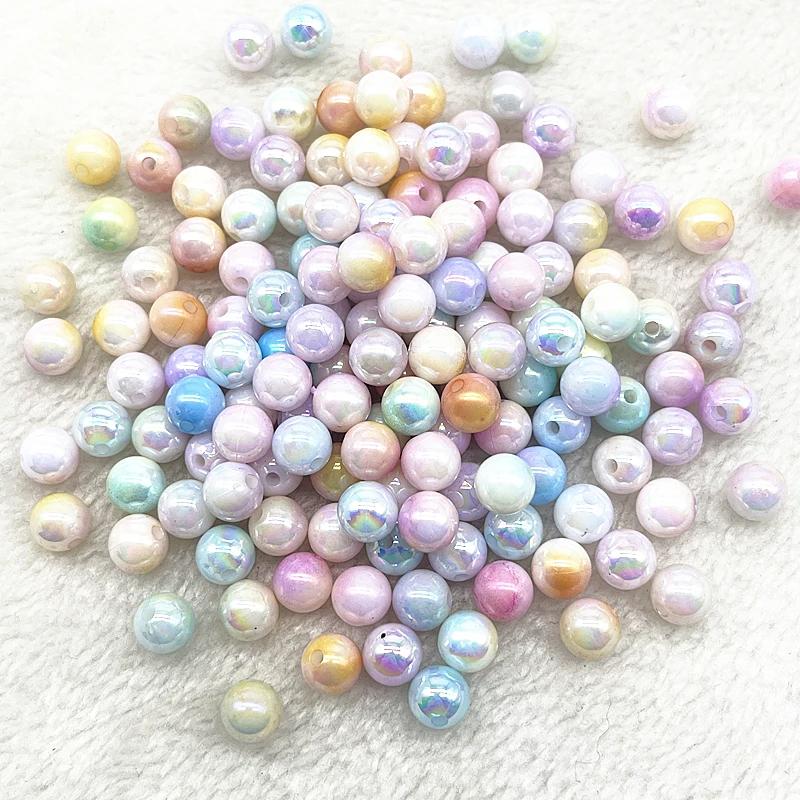 6mm 8mm 10mm Round Acrylic Pearl Beads Loose Spacer Beads for Jewelry Making DIY Bracelet Necklace Pendant Earrings