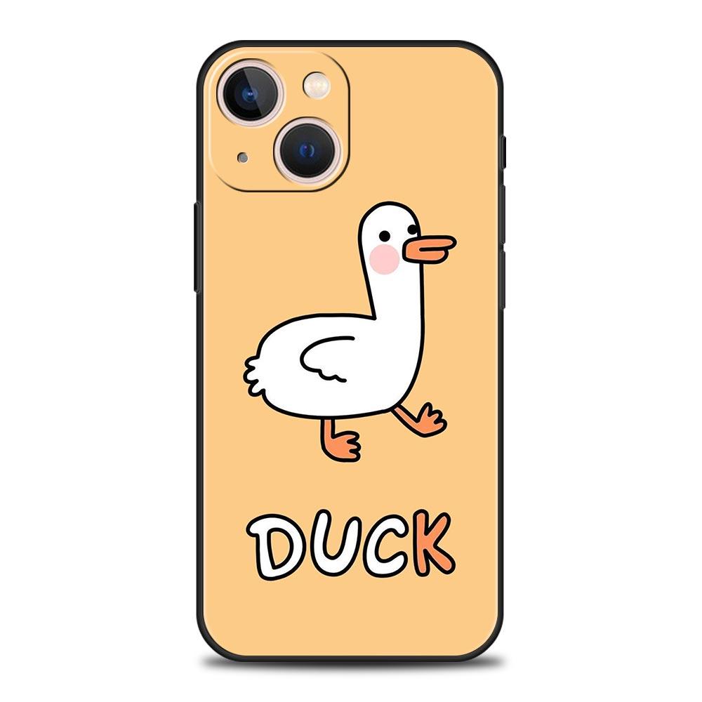 Luxus-Telefon-Kasten für iPhone 15 14 11 Pro Max 13 12 XS X XR SE3 7 8 Plus Stoßfest Cartoon süße Gans Ente Spiel Abdeckung