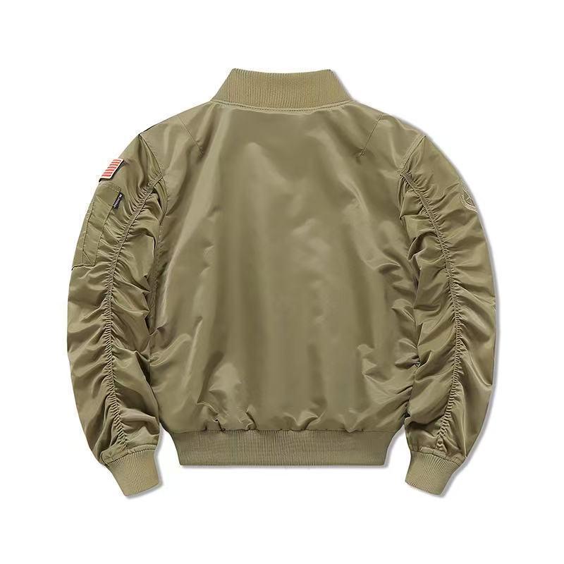 Autumn-Winter MA1 Cotton-Padded Thick Pilot Workwear Baseball Jacket, Loose Fit, Plus Size