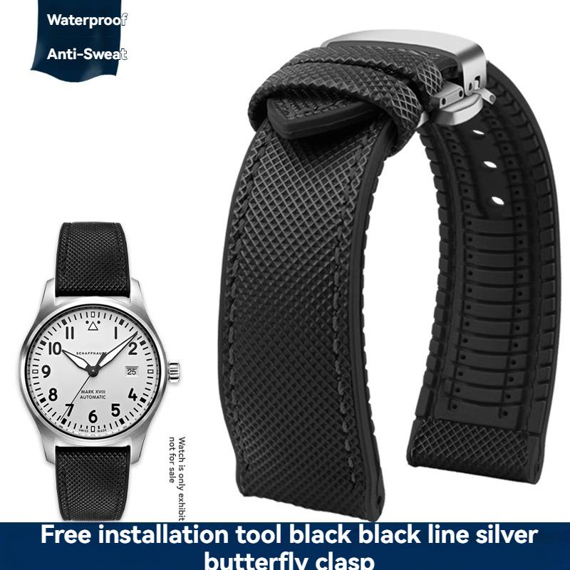 

20mm 21mm 22mm 23mm Nylon Rubber Bottom Waterproof Watch Band for Longines IWC Pilot Mark 18 Seiko Omega Series Watchband Strap 23mm