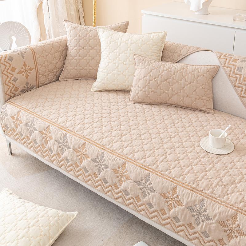 Nordic Pure Cotton Sofa Cushion Simple Modern Four Seasons Universal Non-Slip Fabric Seat Cushion Leather Sofa Cover Cover Cloth Towel