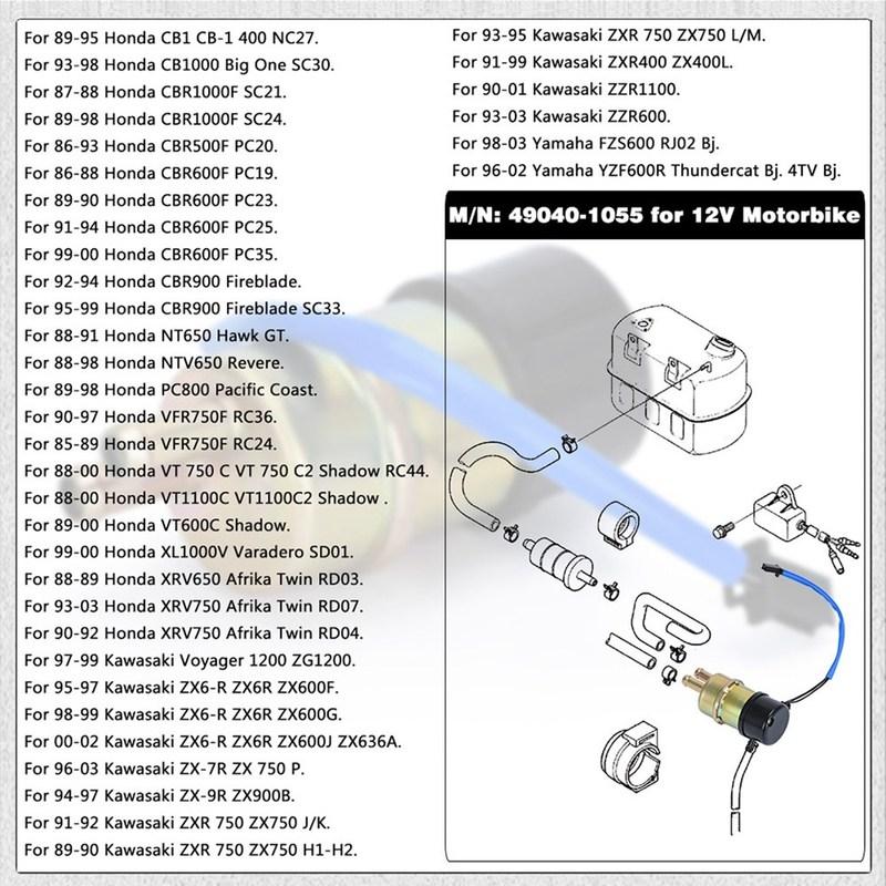 490401055 16710-MR1-015 Motorcycle Fuel Pump 12V For Honda CBR600F XRV750 VT600C Shadow VT750 VFR750F Motorbike Oil Pump Replace