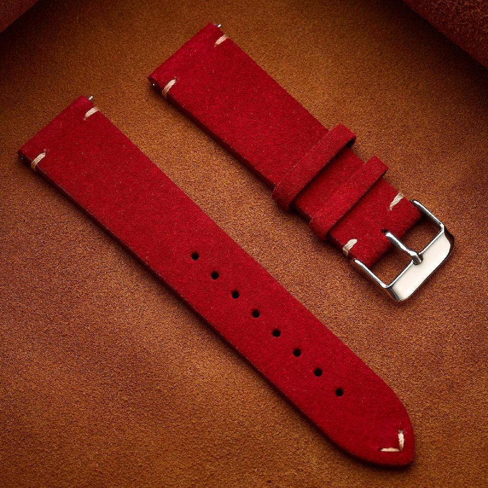 Vintage Wildleder Echtleder Uhrenarmbänder 14mm 16mm 18mm 20mm 22mm Armband Gürtel Schnellverschluss Uhrenarmband für Männer Frauen Armband