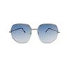 Transparent Blue Versatile Sunglasses Men's and Women's Polygonal Metal Driving Sunglasses Korean Version Tide Seaside Travel Glasses Women