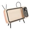 Retro Phone Holder TV Cell Phone Stand Desktop Decor Mount Portable for Home Bedroom Office Orange W