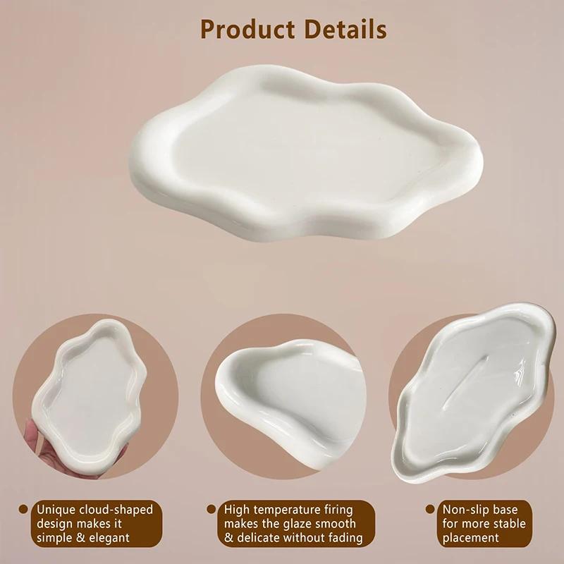 Wolkenform Keramik Schmuckschale INS Stil Schale für Kleinteile Dekorative Aufbewahrungsteller für Ringe Ohrringe Heimtischplatte Geburtstagsgeschenk