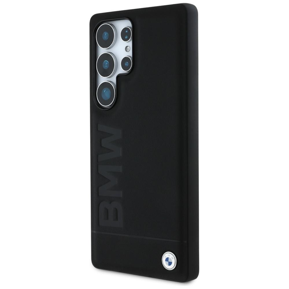 BMW Leather Big Wordmark Case for Samsung Galaxy S25 Ultra Black