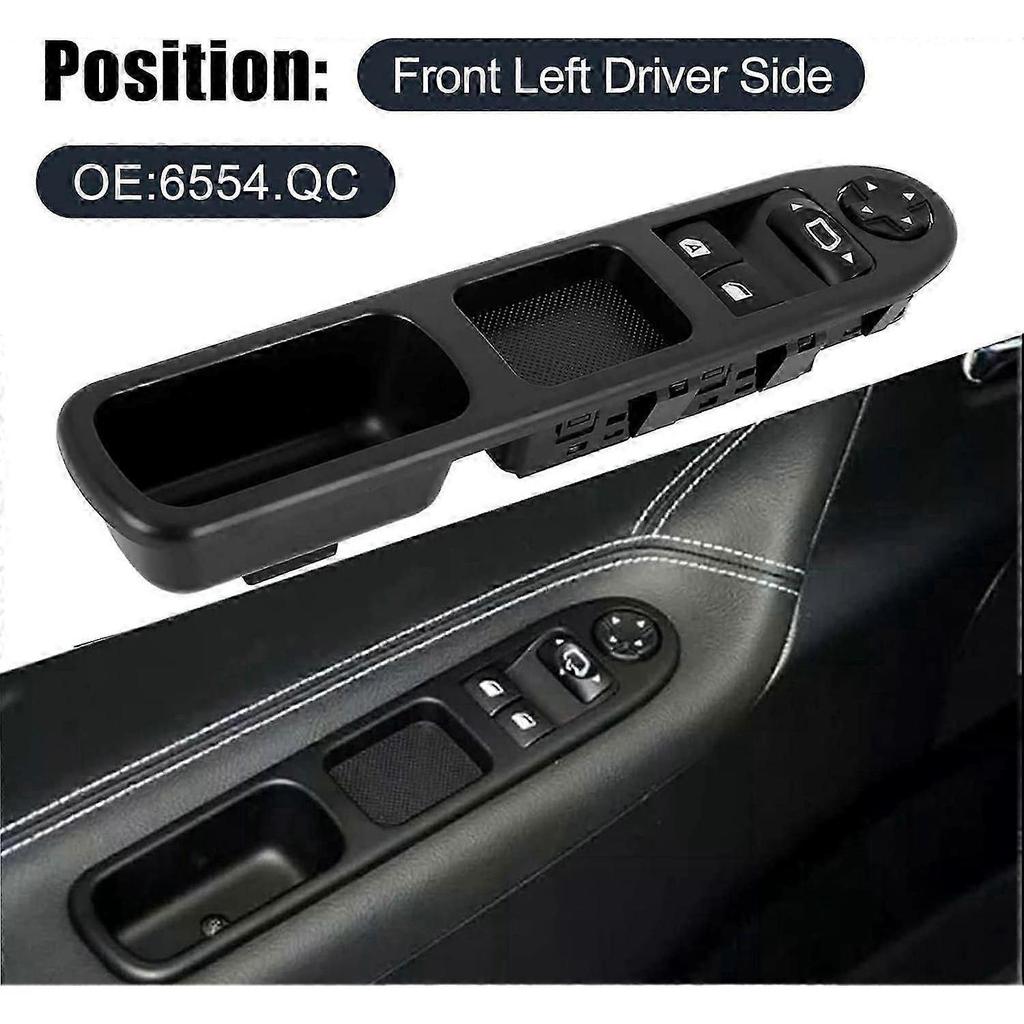 6554.QC Window Lift 207 Front Left Drive Side Power Window Master Switch, Window Lift Control Switch Suitable for Peugeot 207 (6554QC)