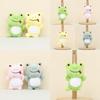 Cute Green Frog Plush Toy Keychain Short Plush Stuffed Animal For Bags And Weddings
