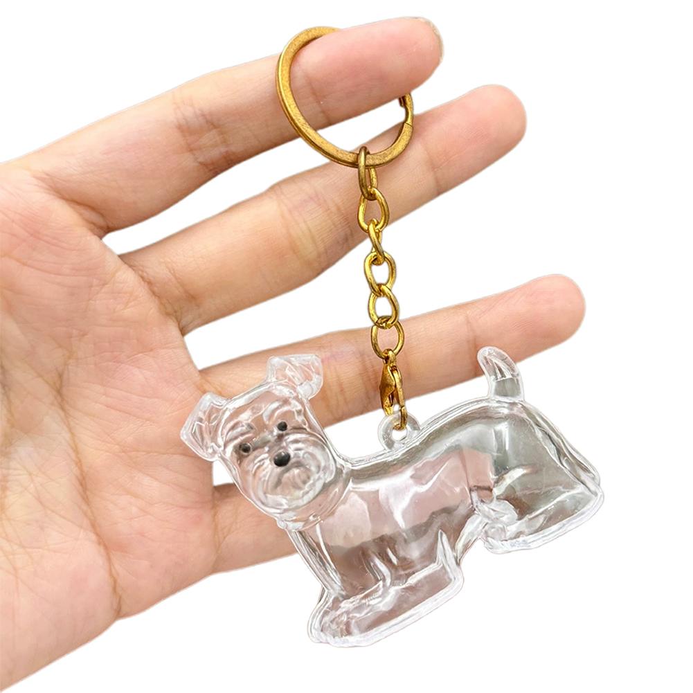 Cartoon Hundeform Hundehaar Aufbewahrungsbox Haarpflege Transparent Tierhaare Schlüsselanhänger Acryl Schlüsselanhänger Welpen Anhänger Schmuck Geschenk