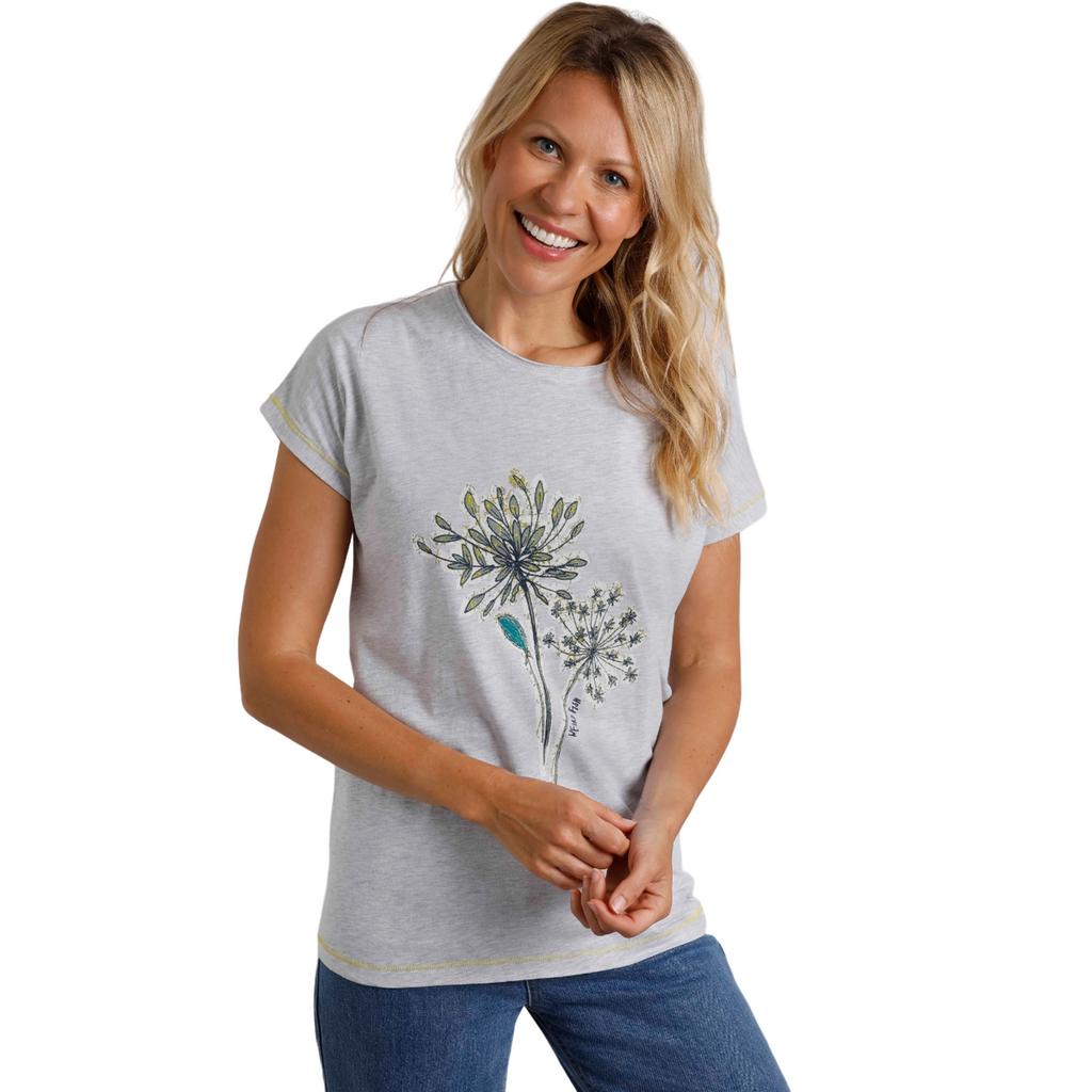 Weird Fish Womens/Ladies Seedheads Graphic Print Slub Organic T-Shirt