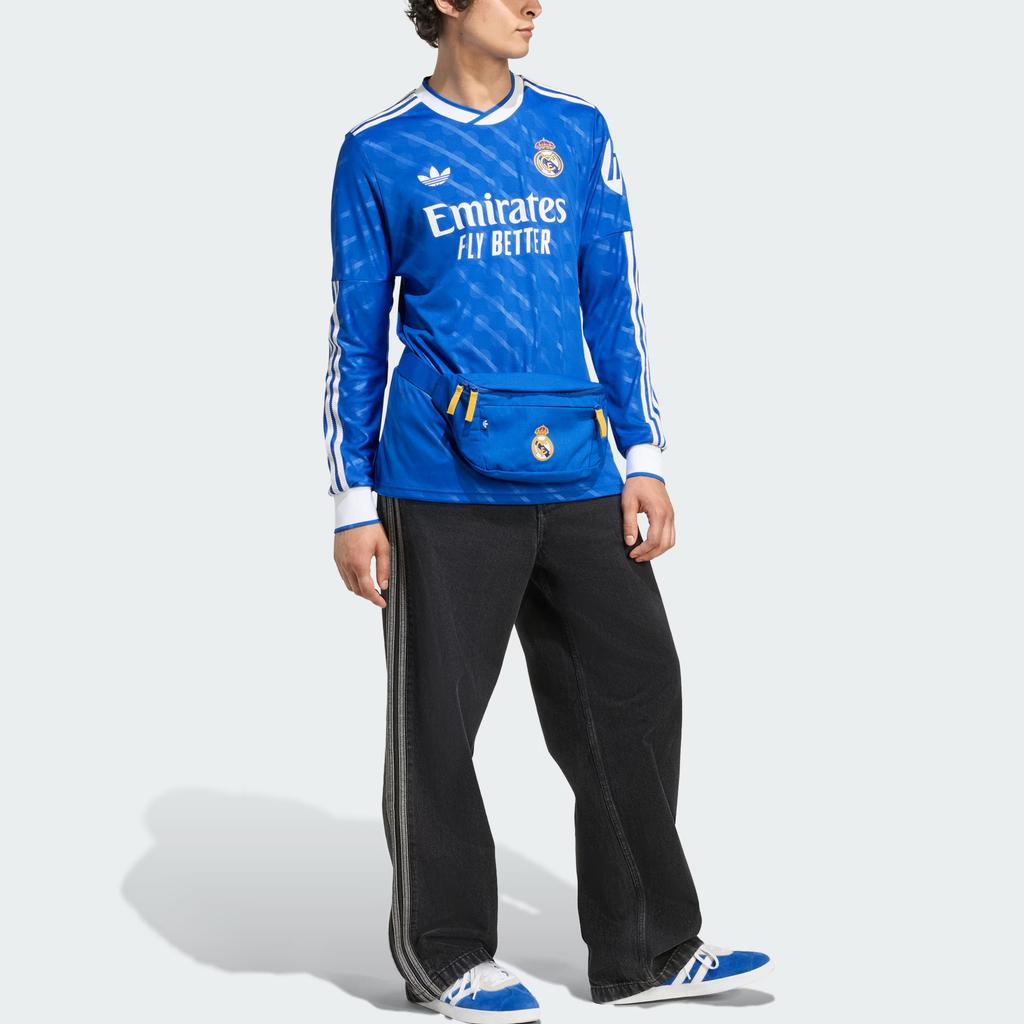 Adidas Originals Real Madrid 25/26 Season Fan Version Quick-Dry Slim Fit Long Sleeve Football Shirt Men tops JW4054
