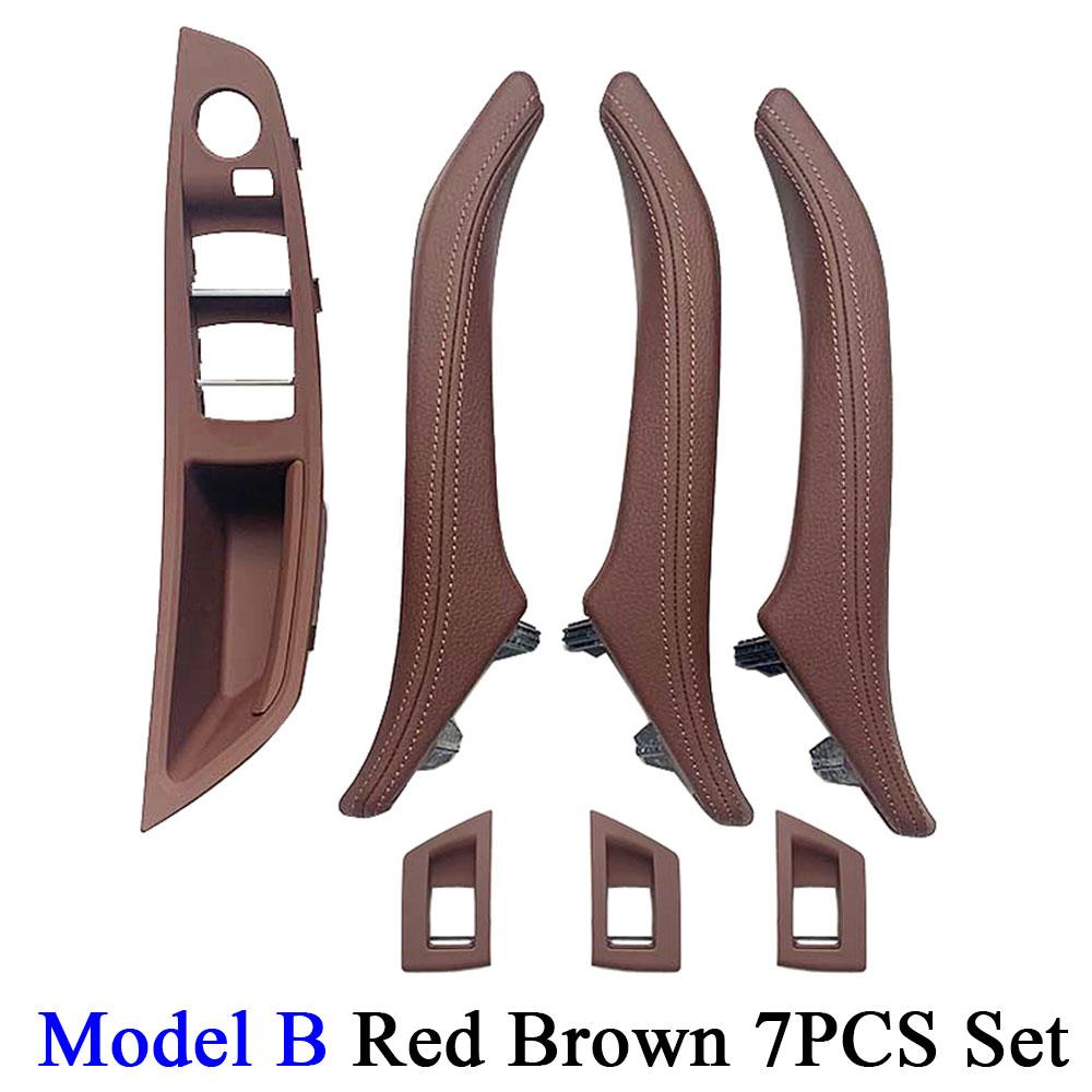 Kierowca z lewej strony wewnętrzne podłokietnik drzwi samochodu pokrywa panelu uchwyt do holowania skórzany zestaw do BMW serii 5 F10 F11 F18 520 523 525 528