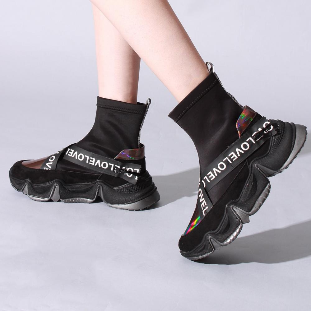 

Черные платиновые сапоги и ботильоны 36 чёрный