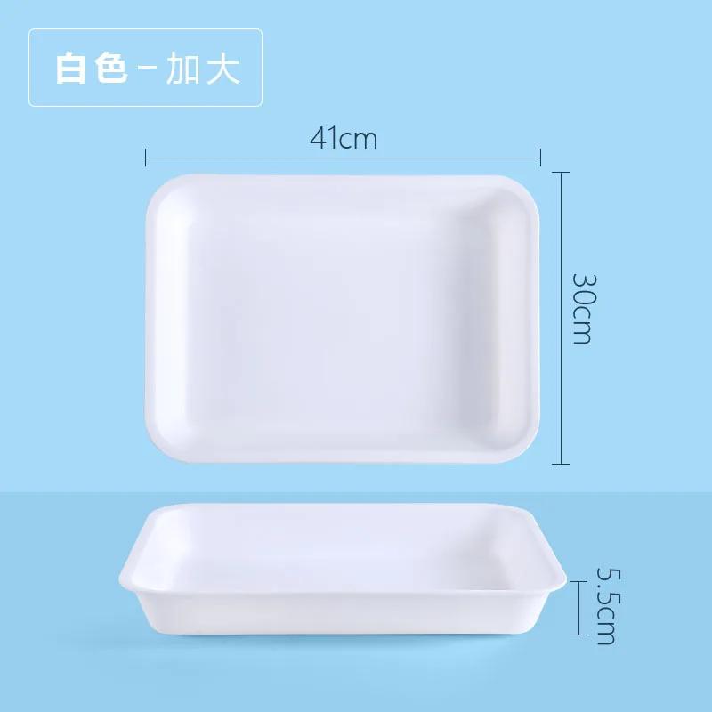 Plastic Rectangular Deepening Tray Deli Dish Bread Plate Breakfast Tray Multifunctional Cup Sundries Storage Kitchen Supplies