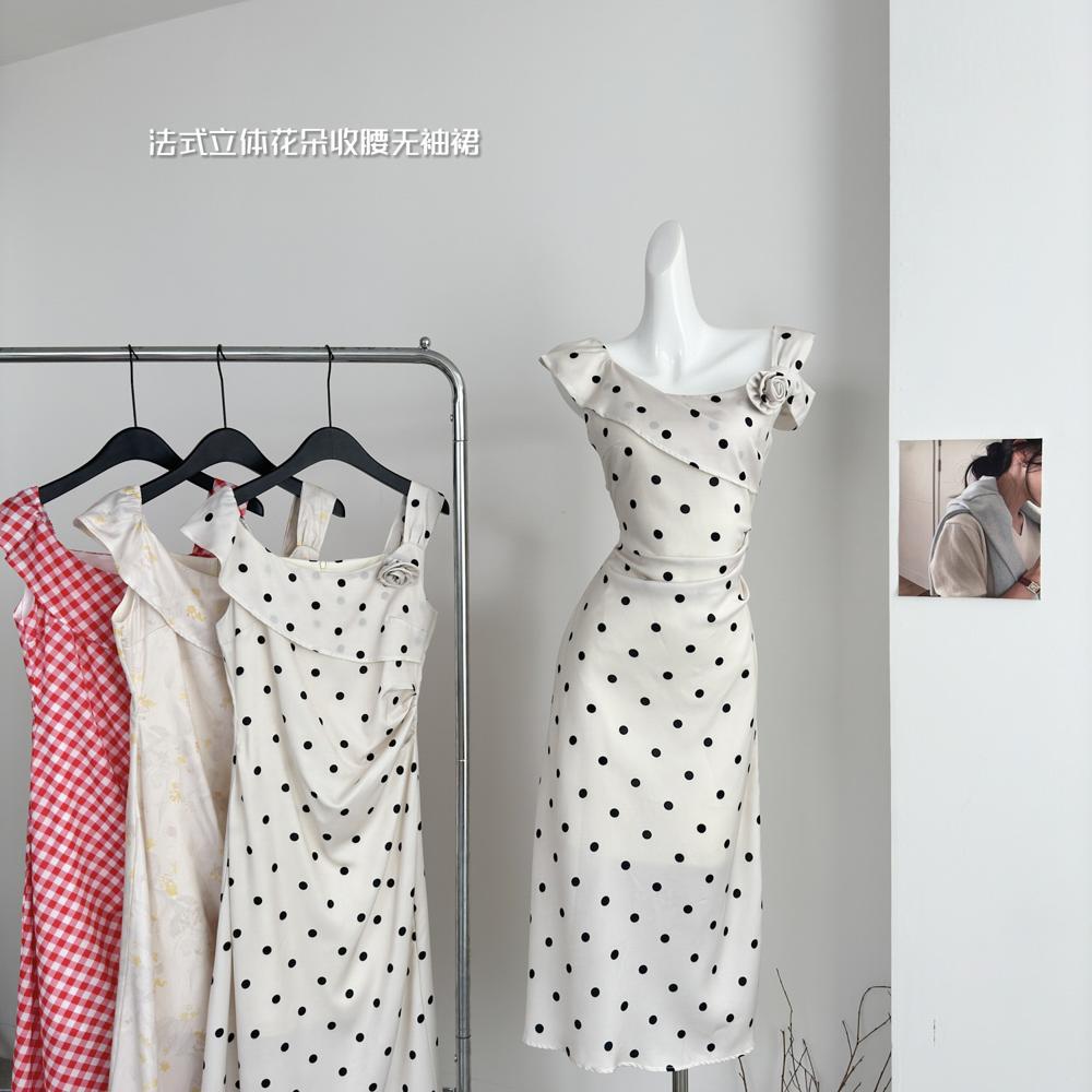 

Xiaoxiangfeng модное ретро трехмерное цветочное талиевое платье без рукавов весенне-летнее женское длинное и тонкое платье средней длины XL- (recommended 110-60kg)