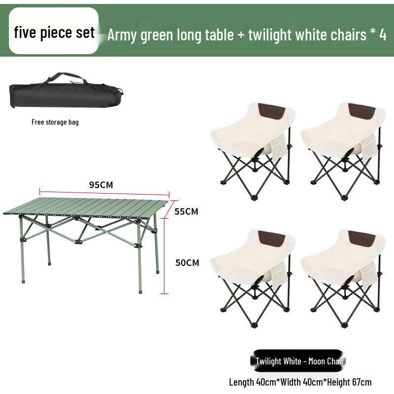 ZISIZ Outdoor Portable Folding Table & Chair Set