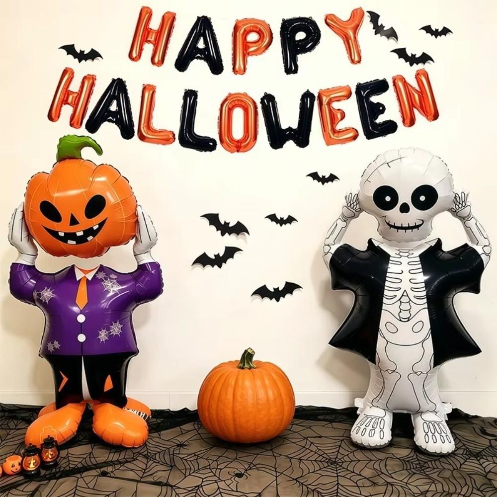 Skull Design Vertical Balloon Pumpkin Design Halloween Balloon  Halloween Party