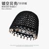 Beret women's autumn and winter handmade knitted wool hat double-layer warm and windproof retro niche stacked bag head cold hat
