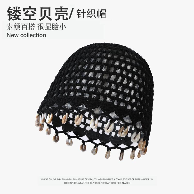 Beret women's autumn and winter handmade knitted wool hat double-layer warm and windproof retro niche stacked bag head cold hat