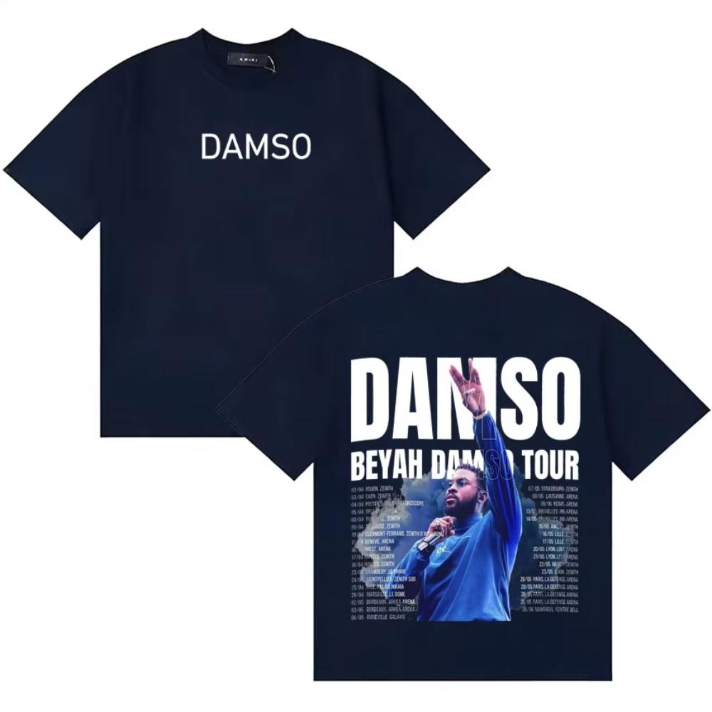 French Singer Damso Beyah Graphics Album Oversized Hip Hop Short Sleeve T Shirts Unisex Women YK Cozy Loose Tshirt Streetwear