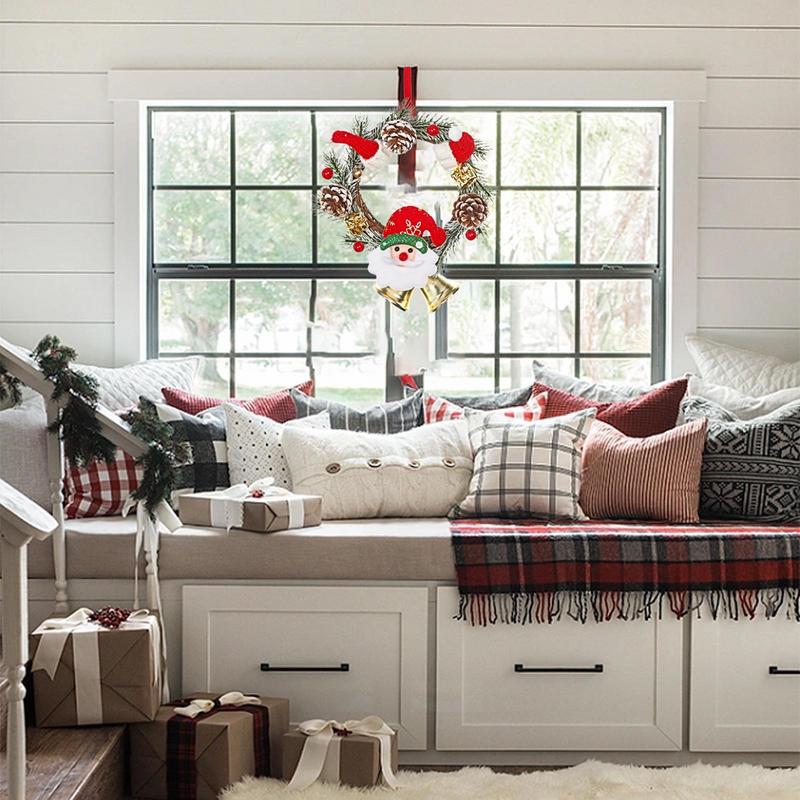 Weihnachtskranz für Haustür Fenster Wand Türdekoration Weihnachtsguirlande Ornament Halloween Partyzubehör