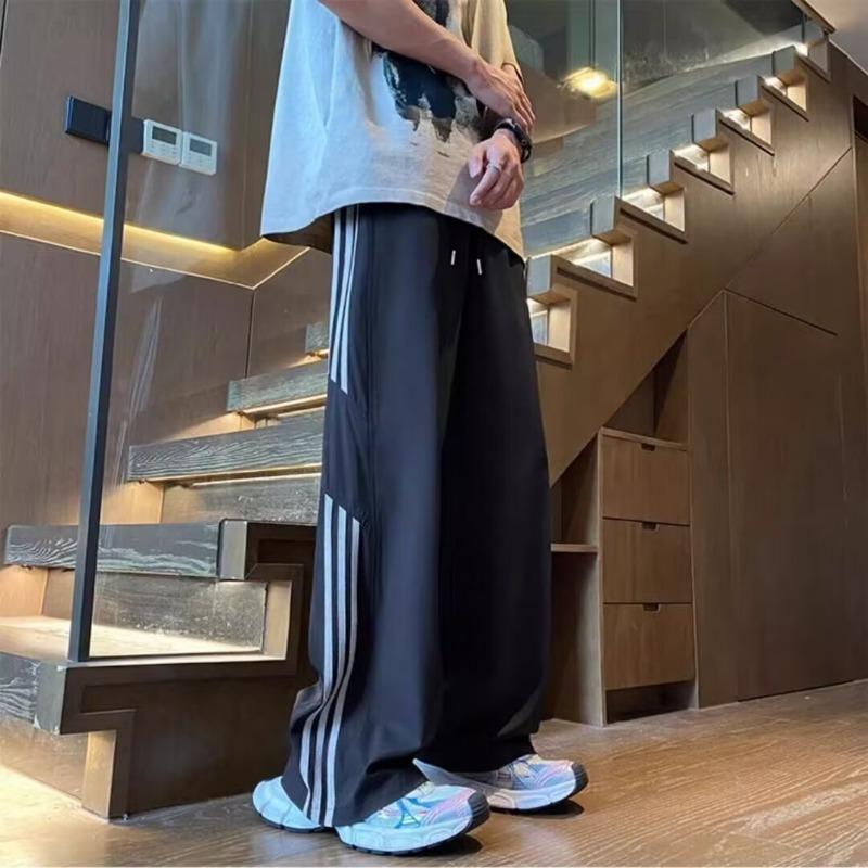 New loose casual pants men's trend splicing pants summer thin pendant wide-leg trousers