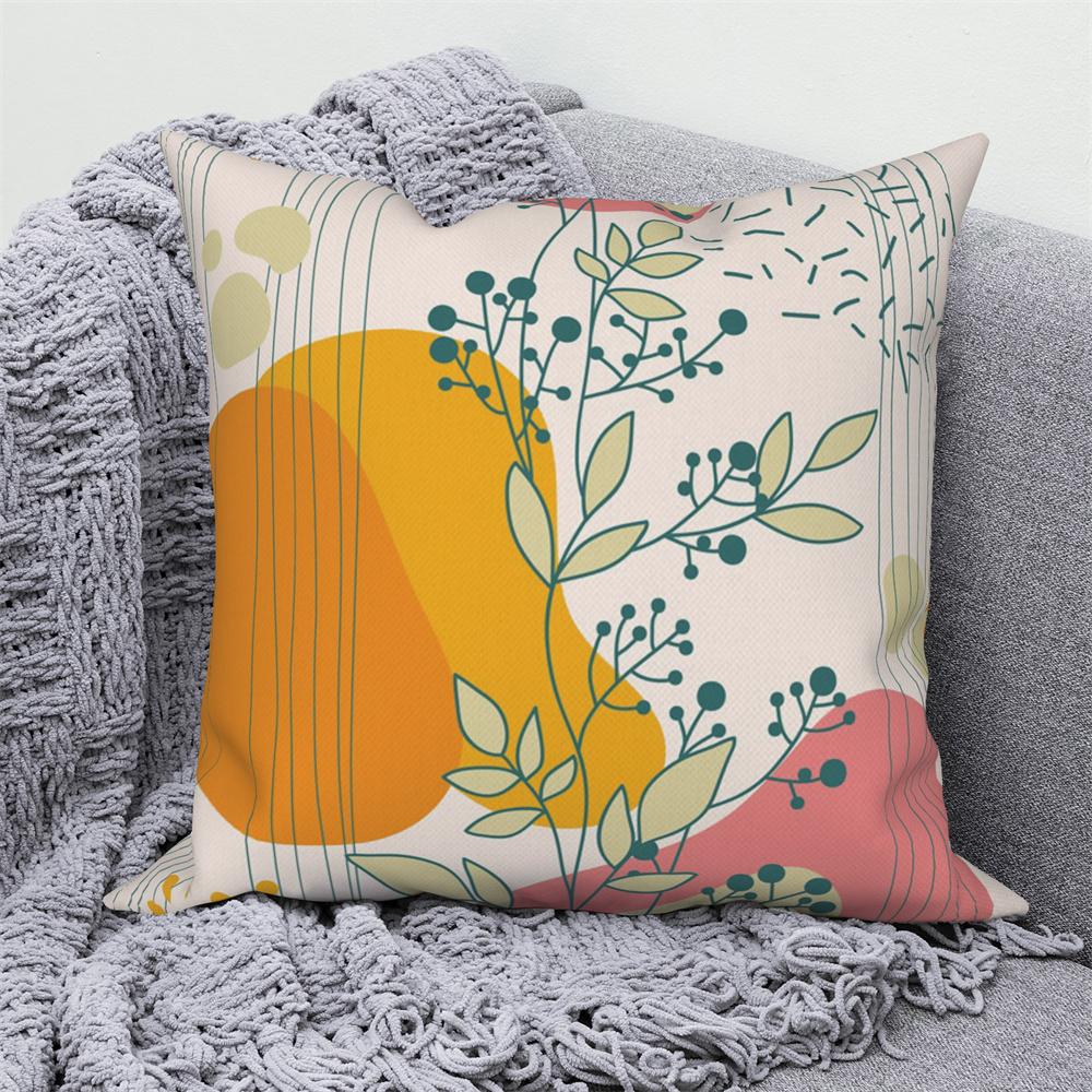 Pillowcase Decoration Home Office Car Abstract Branches and Leaves Nordic Curved  Sofa Cushion Cover