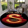 Galatasaray S Custom Name Round Area Rug,Carpet Rug for Living Room Bedroom Sofa Playroom Decor,Non-slip Floor Mat