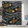 Modern Artistic Colorful Fish Pattern Waterproof Shower Curtain For Stylish Bathroom Decor, Easy Install