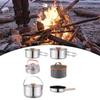 6 Pieces Camp Cookware Camping Mess Kit Portable Cooking Pot Pan Stainless Steel Frying
